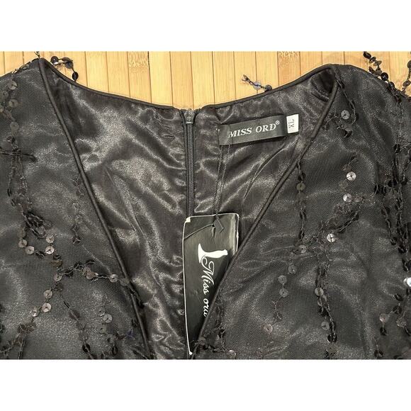 NEW Miss Ord Sequin Fringed Bowknot Dress Formal Cruise Women’s Sz XL 12 - Picture 12 of 14